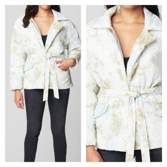 Blank NYC Womens XL Revolve Quilted Tie Waist‎ Wrap Jacket Tie Dye Oversized - Picture 1 of 11